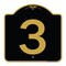 Signmission Designer Series Sign-Sign W/ Number 3, Black & Gold Aluminum Sign, 18" x 18", BG-1818-22896 A-DES-BG-1818-22896 - alternate 1